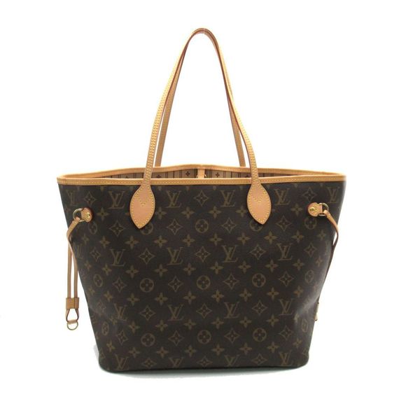 Louis Vuitton Neverfull MM Tote Bag PVC Coated Canvas Monogram Brown - Picture 2 of 8